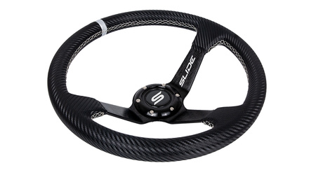 Kierownica SLIDE 350mm offset:90mm Carbon Silver Strip