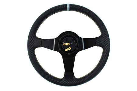 Steering wheel SLIDE 350mm offset:90mm Carbon Silver Strip