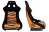Racing seat SLIDE KS2 Premium Orange Black & Grafic Tiger Welur Orange Glitter