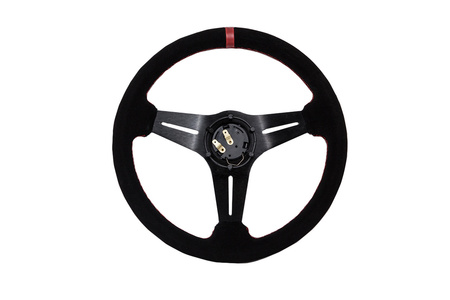 Steering wheel SLIDE 330mm offset:45mm Suede Red