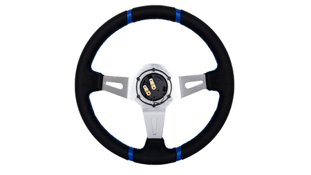 Steering wheel SLIDE 350mm offset:90mm Leather Blue