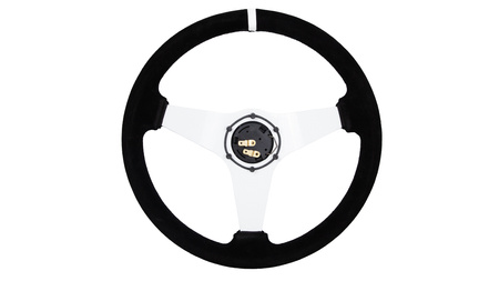 Steering wheel SLIDE 350mm offset:20mm Suede White