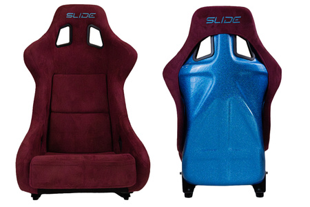Racing seat SLIDE KS2 Premium Dark Purple Welur & Sea-Blue Glitter