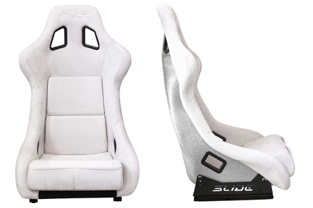 Racing seat SLIDE KS2 Premium Light Grey Suede Silver Glitter