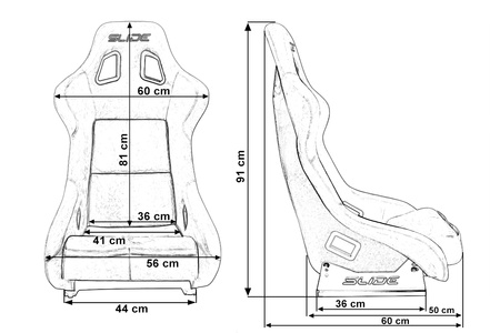 Racing seat SLIDE KS2 Premium Orange Black & Grafic Tiger Welur Orange Glitter
