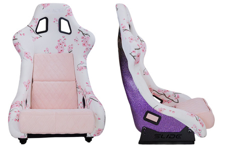 Racing seat SLIDE KS2 Premium Light Pink & Grafic Welur Gradient Glitter