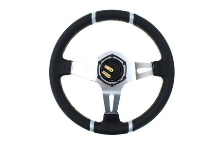 Steering wheel SLIDE 350mm offset:90mm Leather Silver