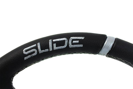 Steering wheel SLIDE 350mm offset:90mm Leather Silver