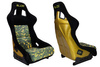 Fotel sportowy SLIDE KS2 Premium Camuflage Dark Green Welur & Yellow Glitter