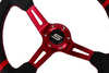Steering wheel SLIDE 350mm offset:90mm Leather Red