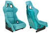 Racing seat SLIDE KS2 Premium Sea-Blue Welur & Sea-Blue Glitter