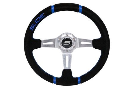 Steering wheel SLIDE 350mm offset:90mm Suede Blue