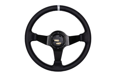 Steering wheel SLIDE 350mm offset:90mm Leather Silver Strip