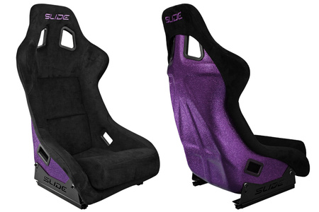 Fotel sportowy SLIDE KS2 Premium Black Welur Purple Glitter