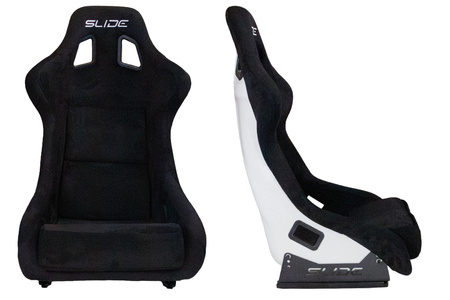 Racing seat SLIDE KS2 Premium Black Welur & White Glitter