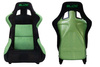 Racing seat SLIDE KS2 Premium Green & Black Welur Green Glitter