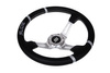 Steering wheel SLIDE 350mm offset:90mm Leather Silver