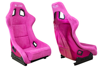 Racing seat SLIDE KS2 Premium Pink Suede Bright Pink Glitter