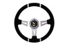 Steering wheel SLIDE 350mm offset:90mm Suede Silver