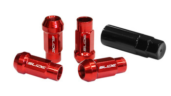 Forged wheel lug nuts SLIDE JDM Steel M12x1.5 Red ​