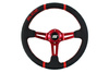 Steering wheel SLIDE 350mm offset:90mm Leather Red