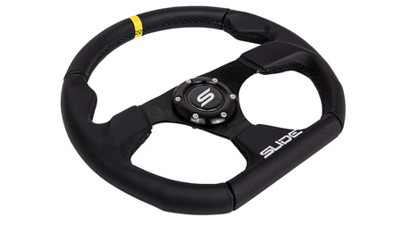 Steering wheel SLIDE 350mm offset:25mm Leather Yellow