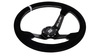Steering wheel SLIDE 350mm offset:90mm Suede Silver Strip