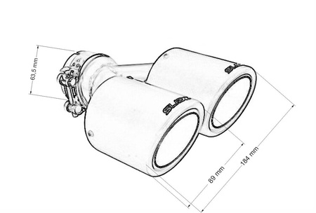 Double Exhaust Pipe 89mm enter 63,5mm SLIDE