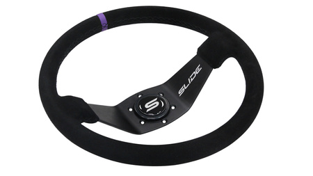 Kierownica SLIDE 350mm offset:90mm Zamsz Purple Strip