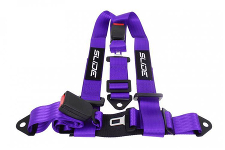 Racing seat belts Slide 3p 2" Purple E4 Homologation