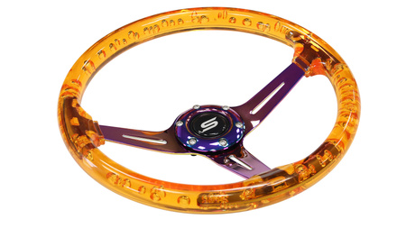 Kierownica SLIDE 350mm offset:70mm NeoChrome Acrylic Orange