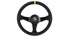 Steering wheel SLIDE 350mm offset:90mm Leather Yellow Strip