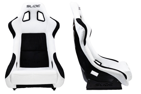 Fotel sportowy SLIDE KS2 Premium White & Black Welur Carbon Glitter