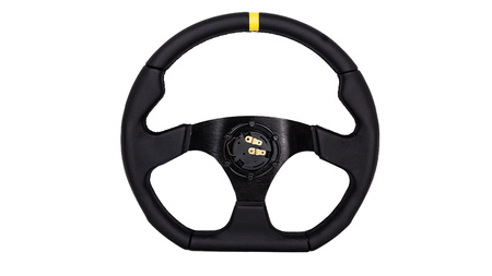 Steering wheel SLIDE 350mm offset:25mm Leather Yellow