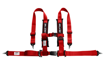 Racing seat belts Slide 4p 2" Red Approval E4