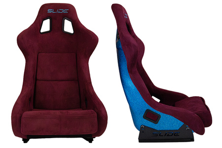 Racing seat SLIDE KS2 Premium Dark Purple Welur & Sea-Blue Glitter