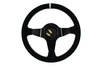 Steering wheel SLIDE 350mm offset:90mm Suede Silver Strip