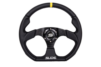 Steering wheel SLIDE 350mm offset:25mm Leather Yellow