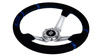 Steering wheel SLIDE 350mm offset:90mm Leather Blue