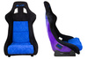 Racing seat SLIDE KS2 Premium Black & Quilted Blue Suede Purple-Blue Glitter