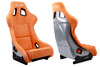 Racing seat SLIDE KS2 Premium Light Orange Welur Medium Grey Glitter