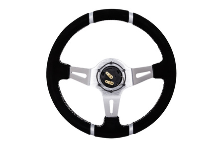 Steering wheel SLIDE 350mm offset:90mm Suede Silver