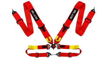 Racing seat belts Slide V2 Quick RED 4P 3"