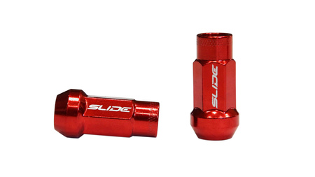 Forged wheel lug nuts SLIDE JDM Steel M12x1.5 Red ​