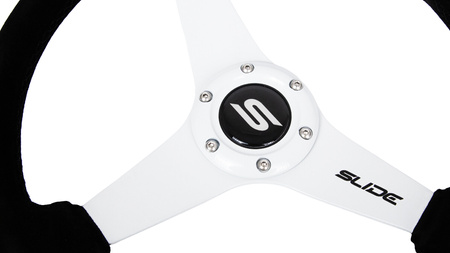 Steering wheel SLIDE 350mm offset:20mm Suede White