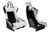 Fotel sportowy SLIDE KS2 Premium White & Black Welur Carbon Glitter