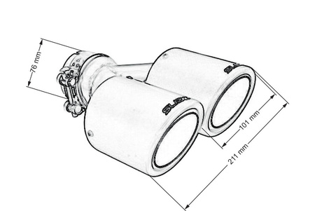 Double Exhaust Pipe 101mm enter 76mm SLIDE