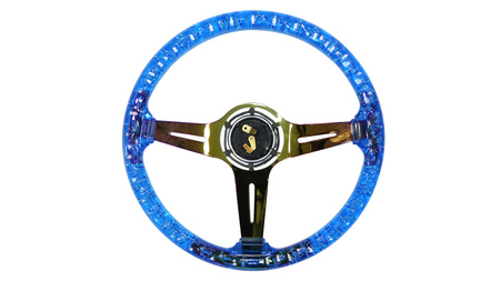 Steering wheel SLIDE 350mm offset:70mm NeoChrome Acrylic Blue