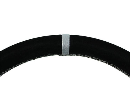 Steering wheel SLIDE 350mm offset:90mm Suede Silver Strip