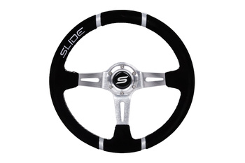 Steering wheel SLIDE 350mm offset:90mm Suede Silver